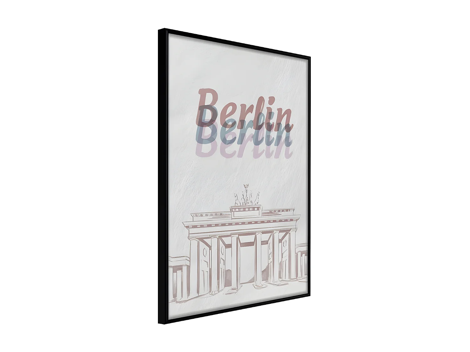 Affiche Murale Encadrée "Pastel Berlin" 21 x 30 cm Noir