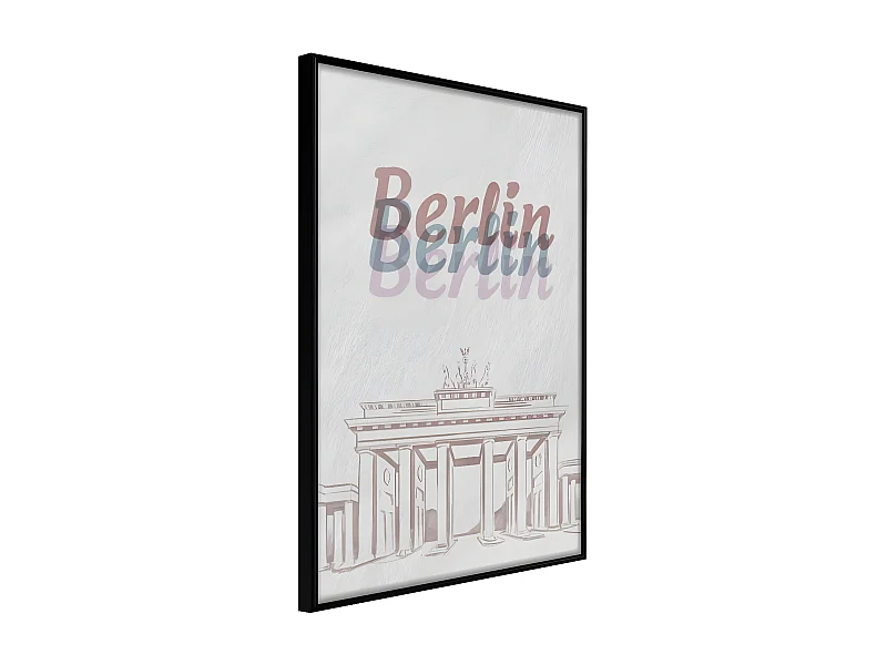 Affiche Murale Encadrée "Pastel Berlin" 21 x 30 cm Noir