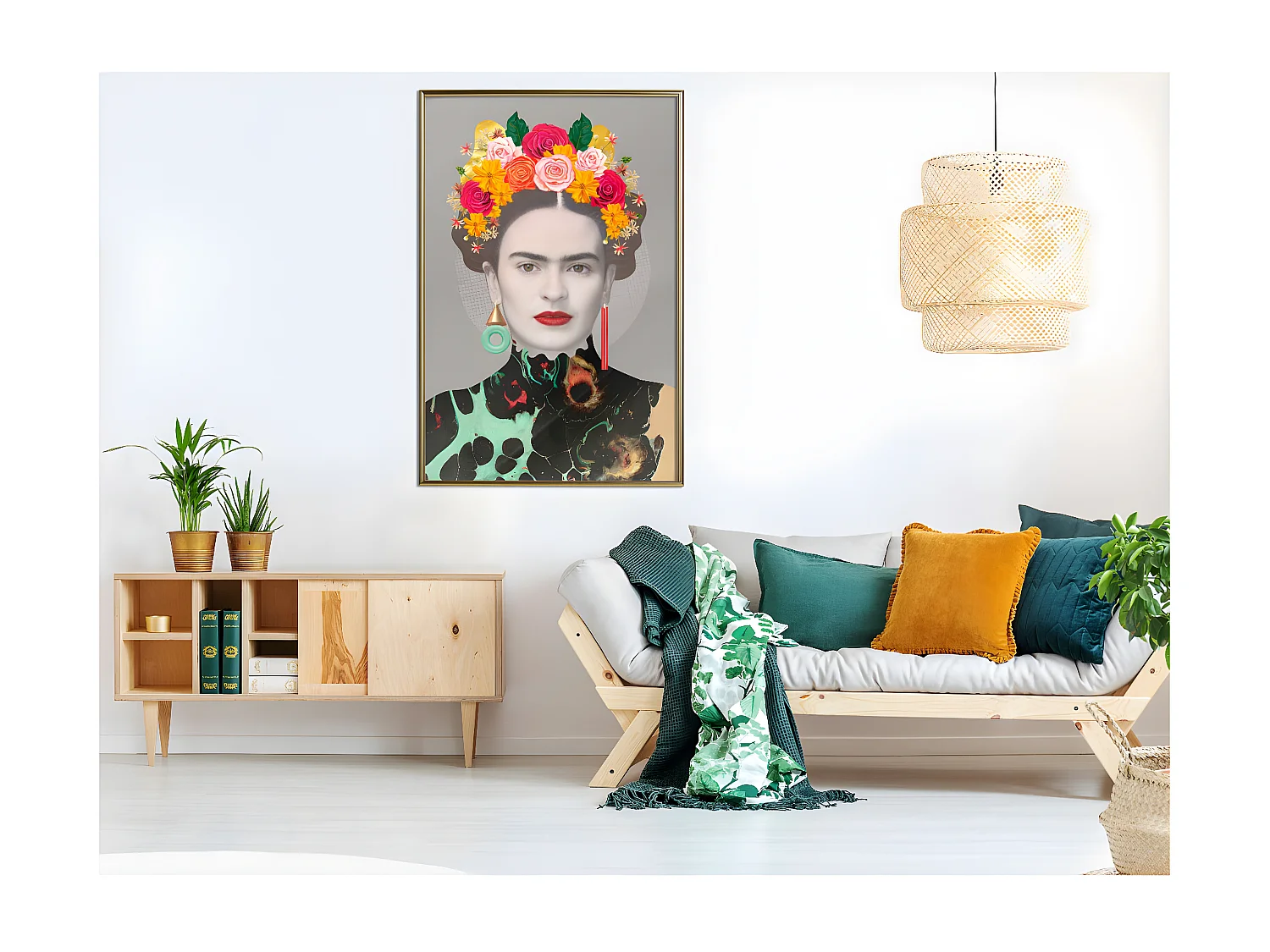 Affiche Murale Encadrée "Charismatic Frida" 40 x 60 cm Or