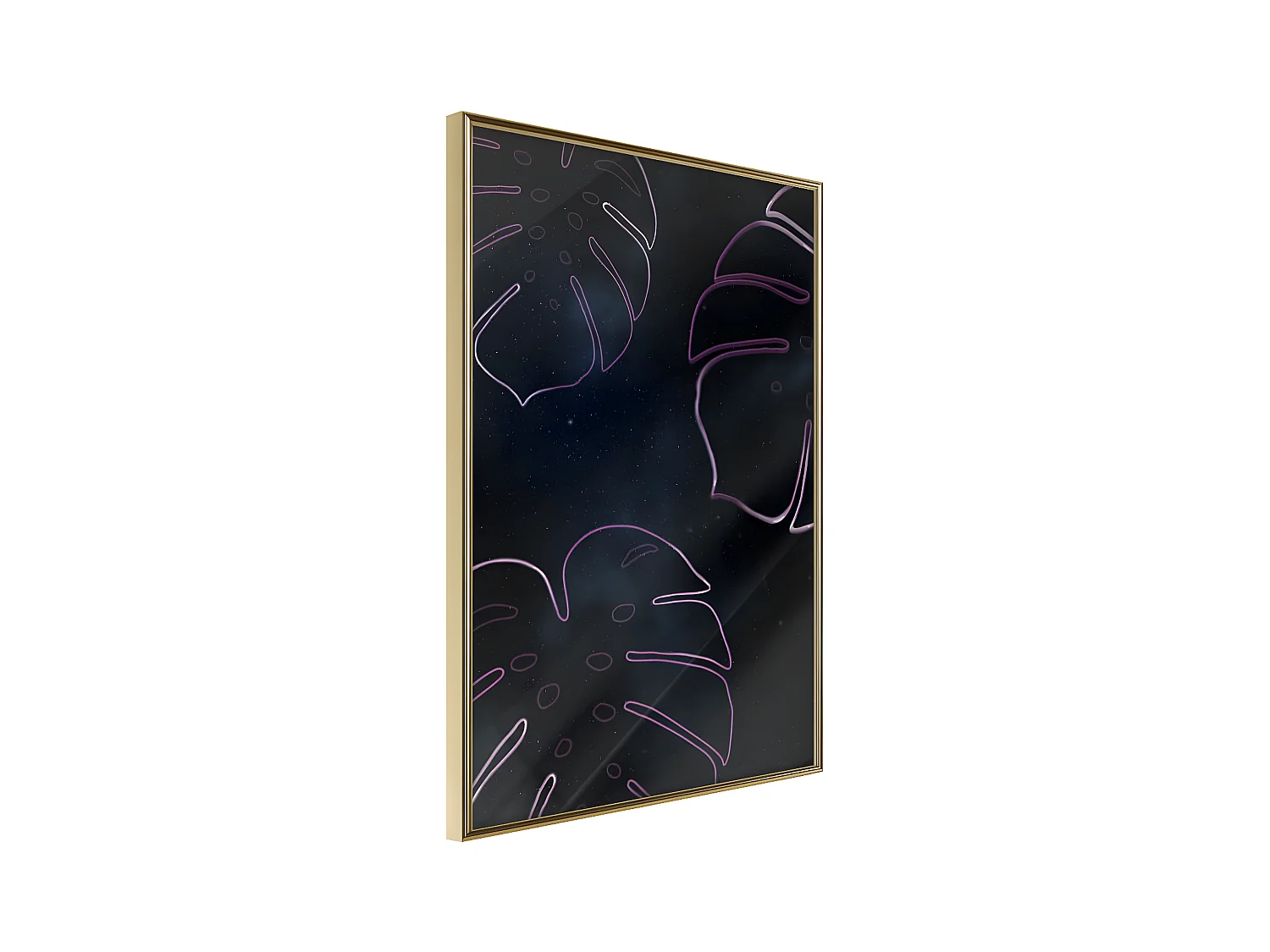 Affiche Murale Encadrée "Monstera Outline" 30 x 42 cm Or