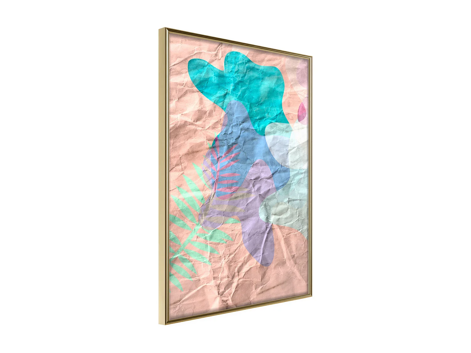 Affiche Murale Encadrée "Colourful Camouflage Peach" 40 x 60 cm Or