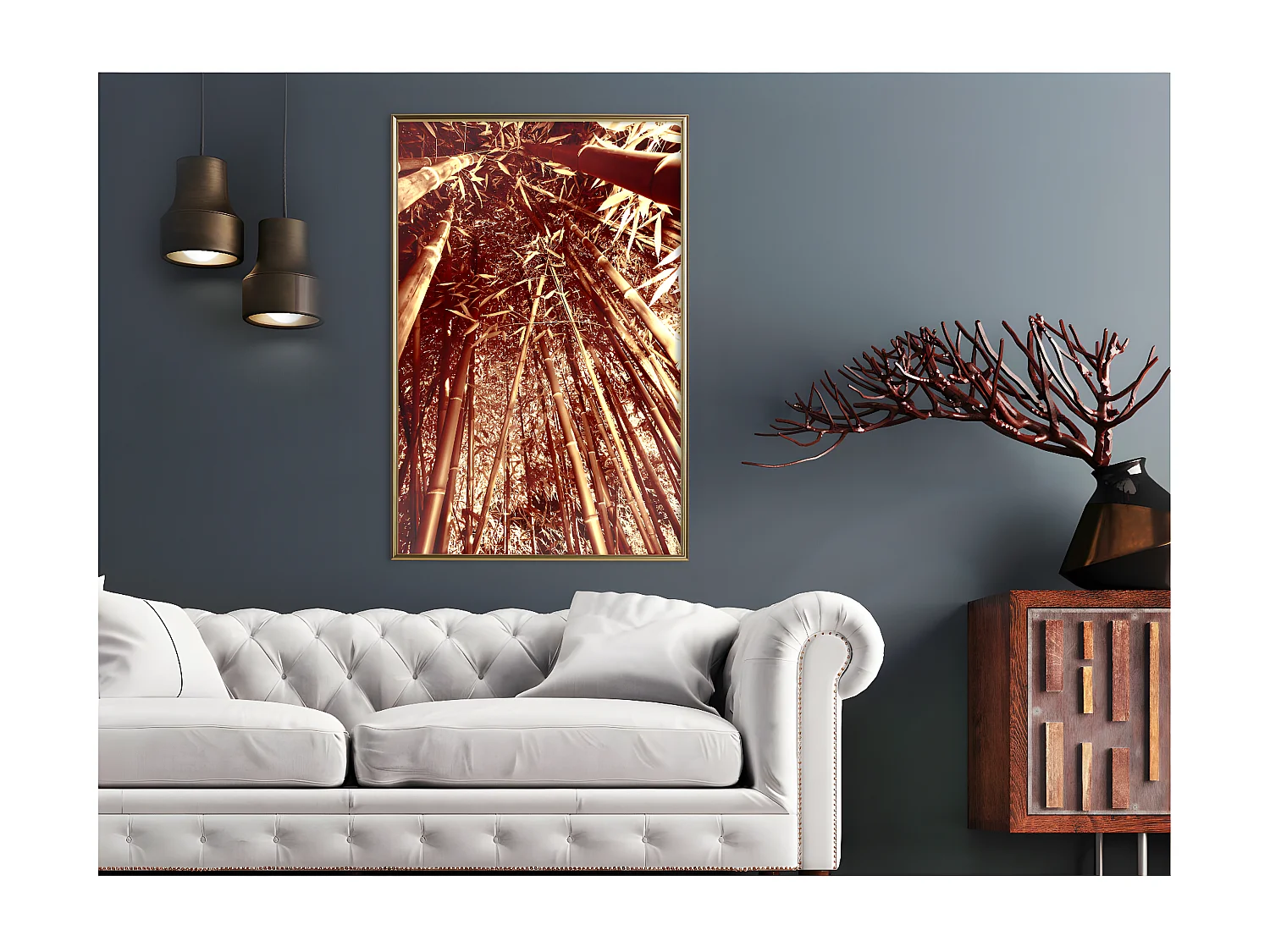 Affiche Murale Encadrée "Asian Forest" 40 x 60 cm Or