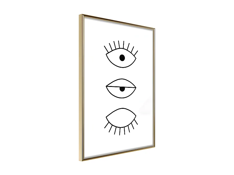 Affiche Murale Encadrée "Phases of Falling Asleep" 21 x 30 cm Or