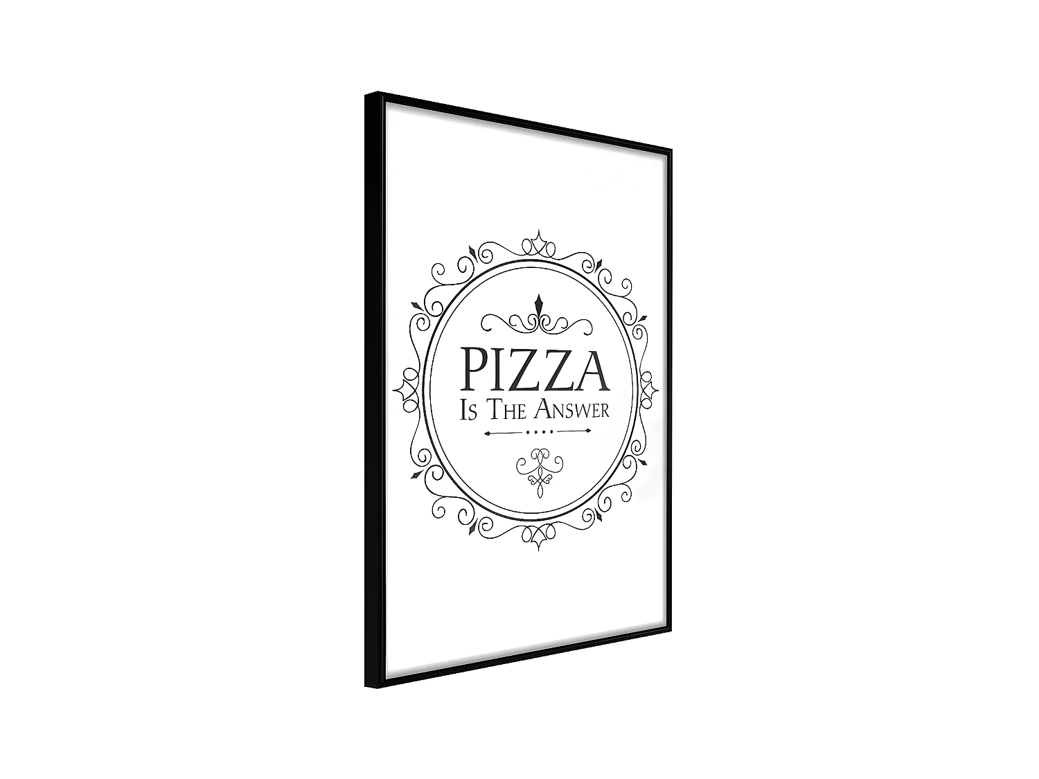 Affiche Murale Encadrée "Pizza" 40 x 60 cm Noir
