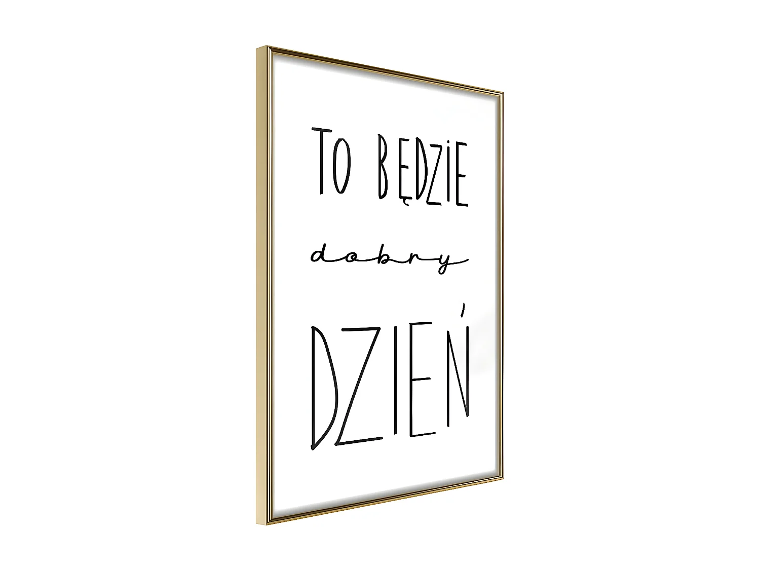 Affiche Murale Encadrée "Good Day" 30 x 42 cm Or