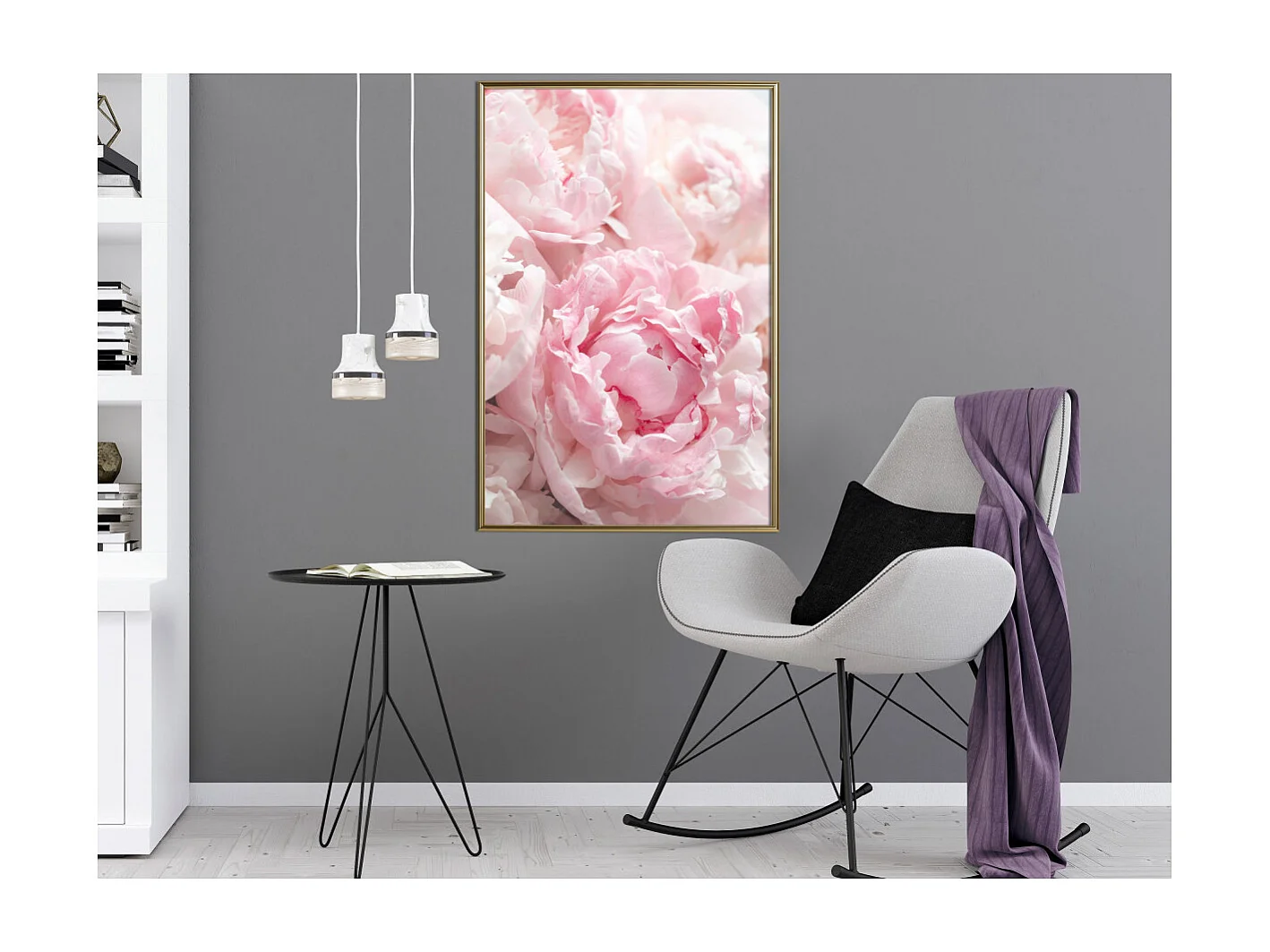 Affiche Murale Encadrée "Abundance of Flowers" 40 x 60 cm Or