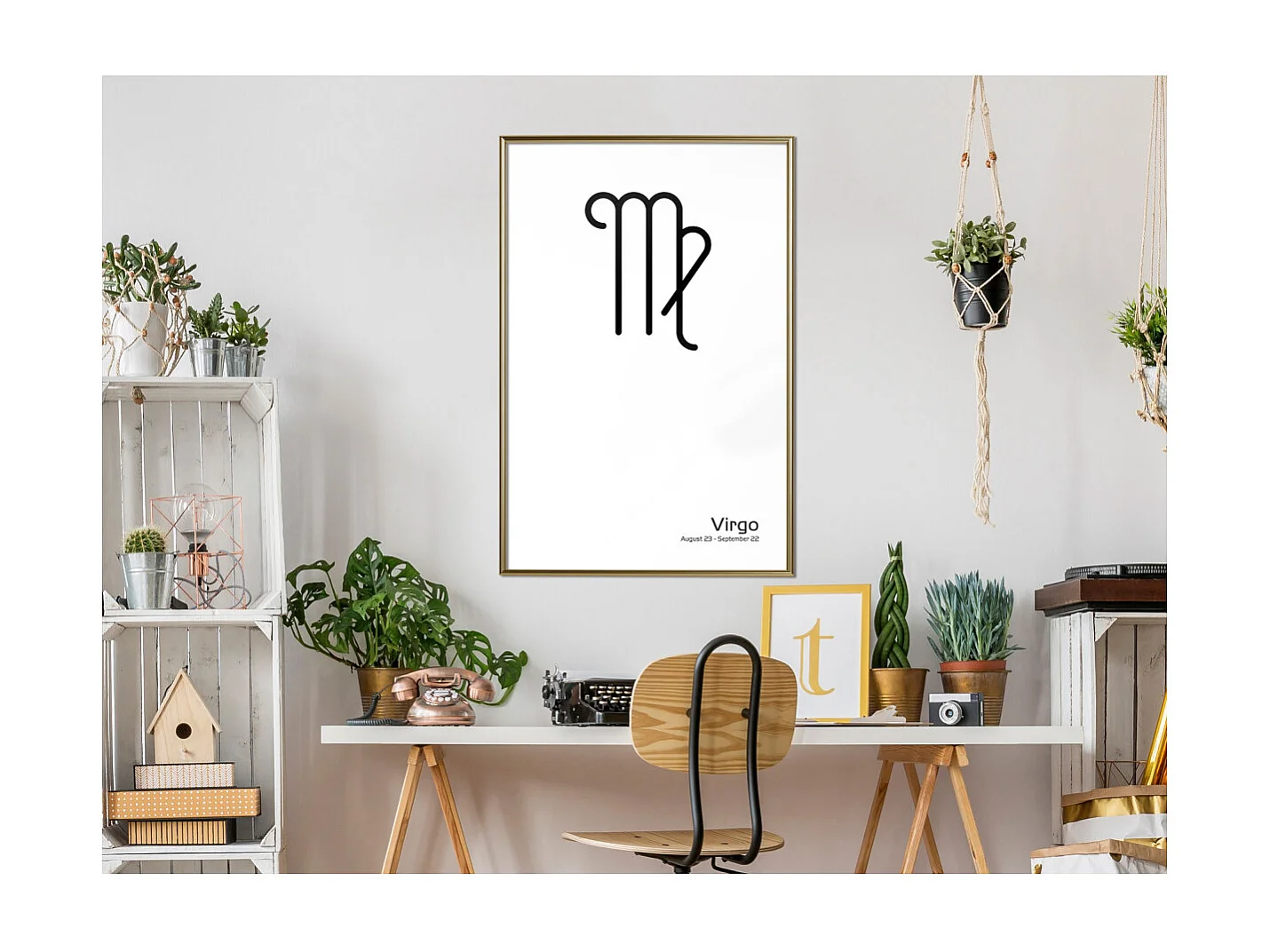 Affiche Murale Encadrée "Zodiac Virgo II" 40 x 60 cm Or