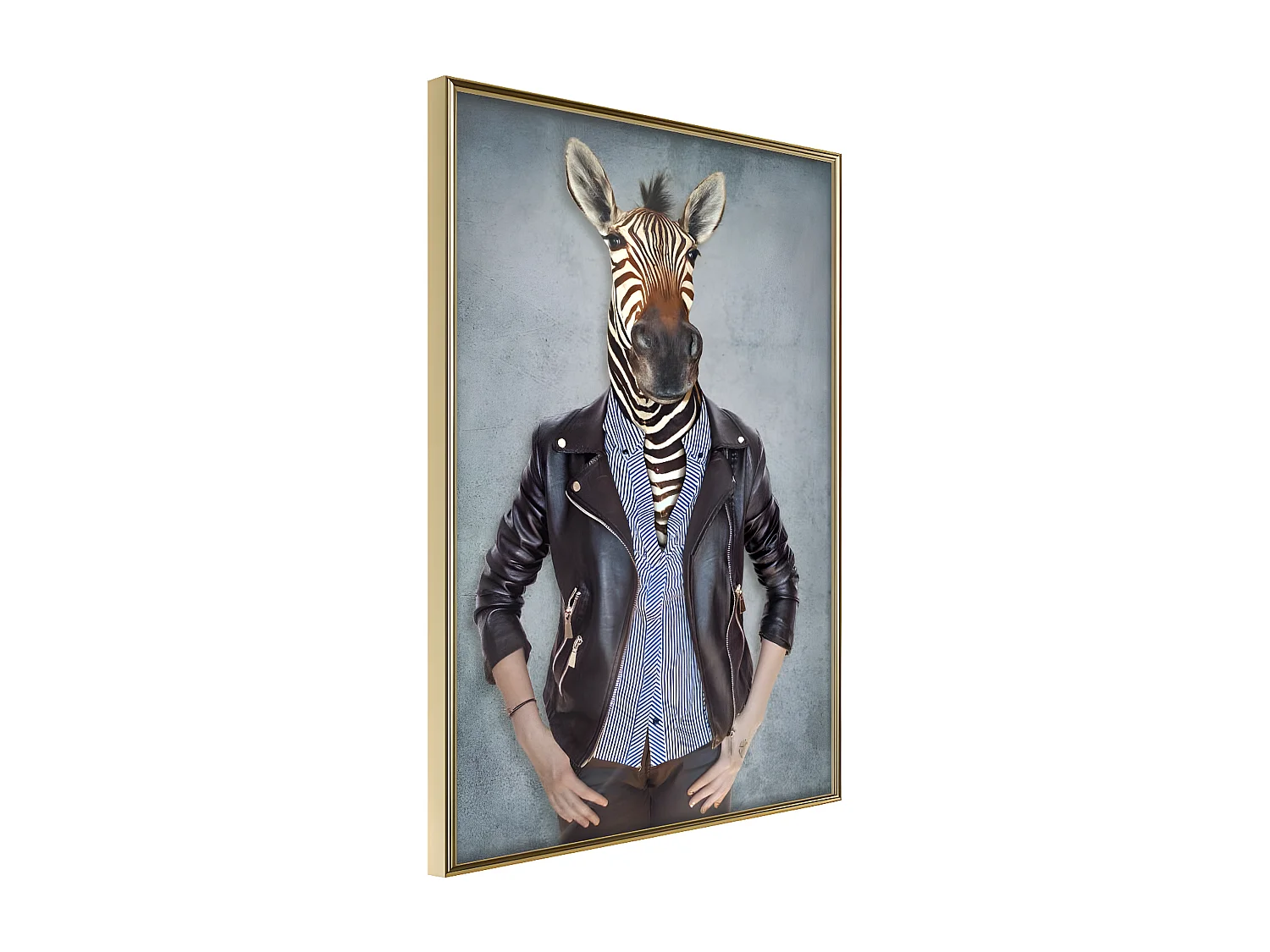 Affiche Murale Encadrée "Animal Alter Ego Zebra" 30 x 42 cm Or