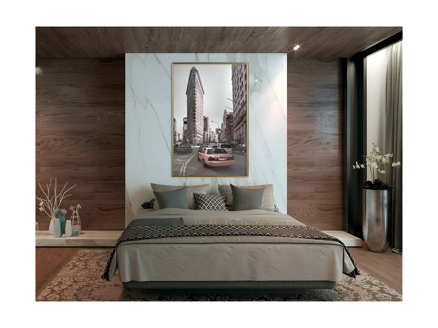 Affiche Murale Encadrée "Flatiron Building" 40 x 60 cm Or