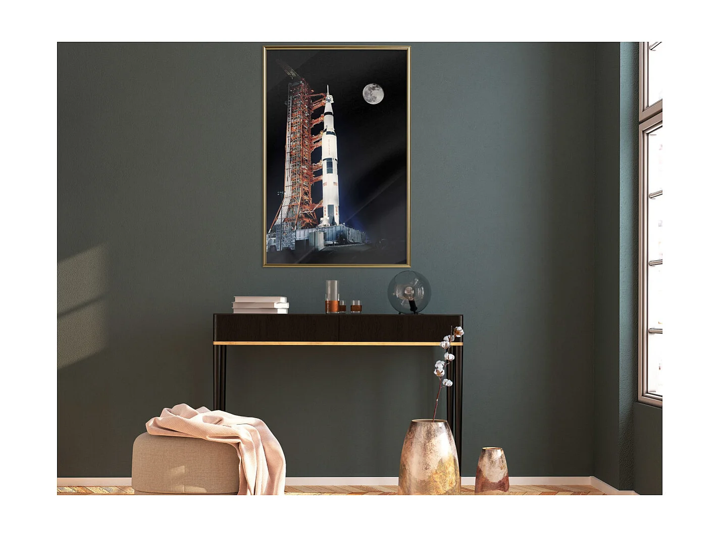 Affiche Murale Encadrée "Cosmodrome" 40 x 60 cm Or