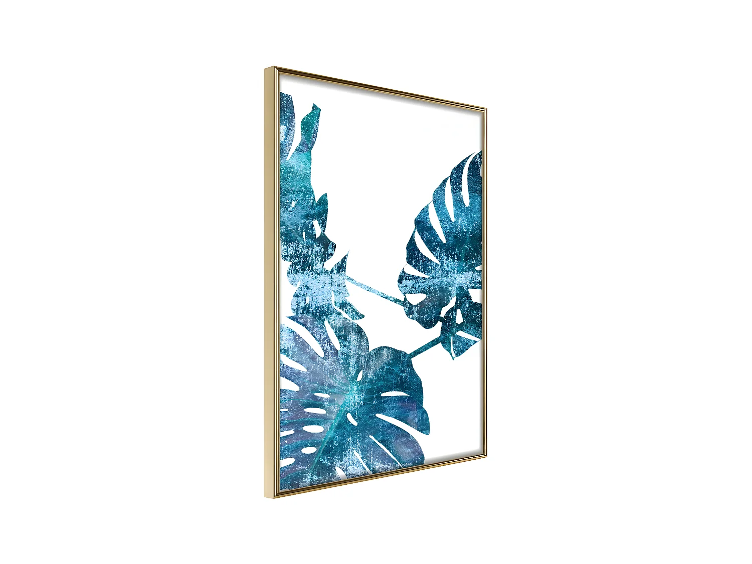 Affiche Murale Encadrée "Sapphire Monstera" 40 x 60 cm Or