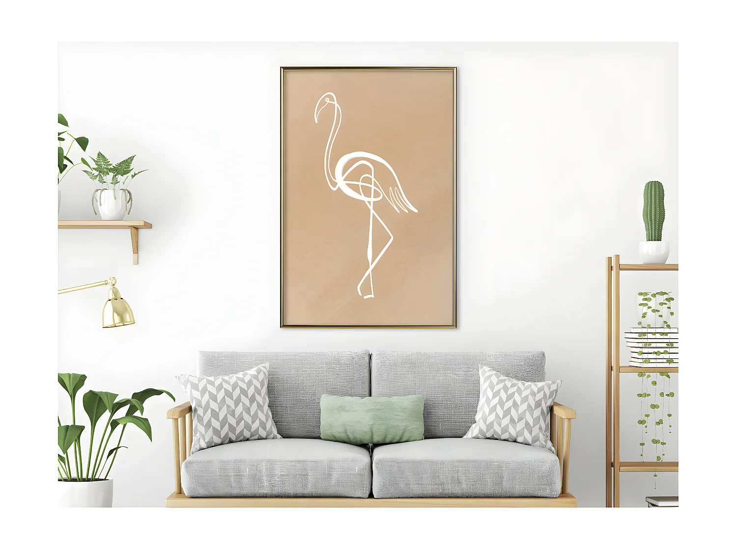 Affiche Murale Encadrée "Lonely Bird" 40 x 60 cm Or