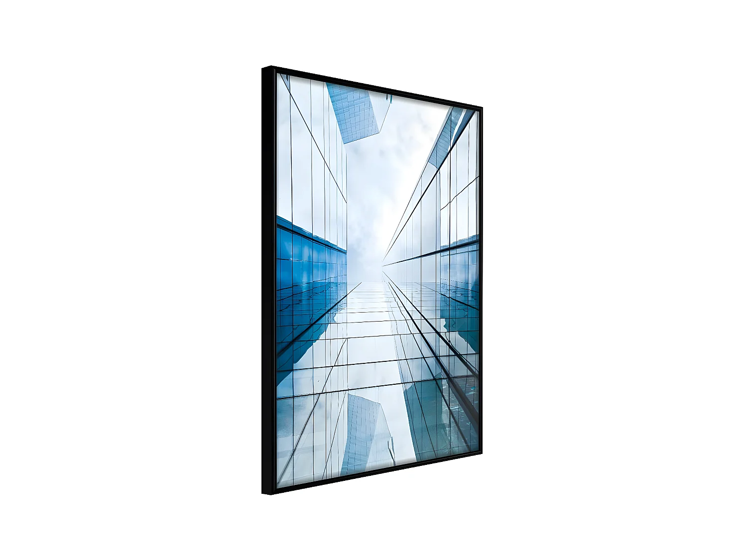 Affiche Murale Encadrée "Steel and Glass Blue" 30 x 42 cm Noir