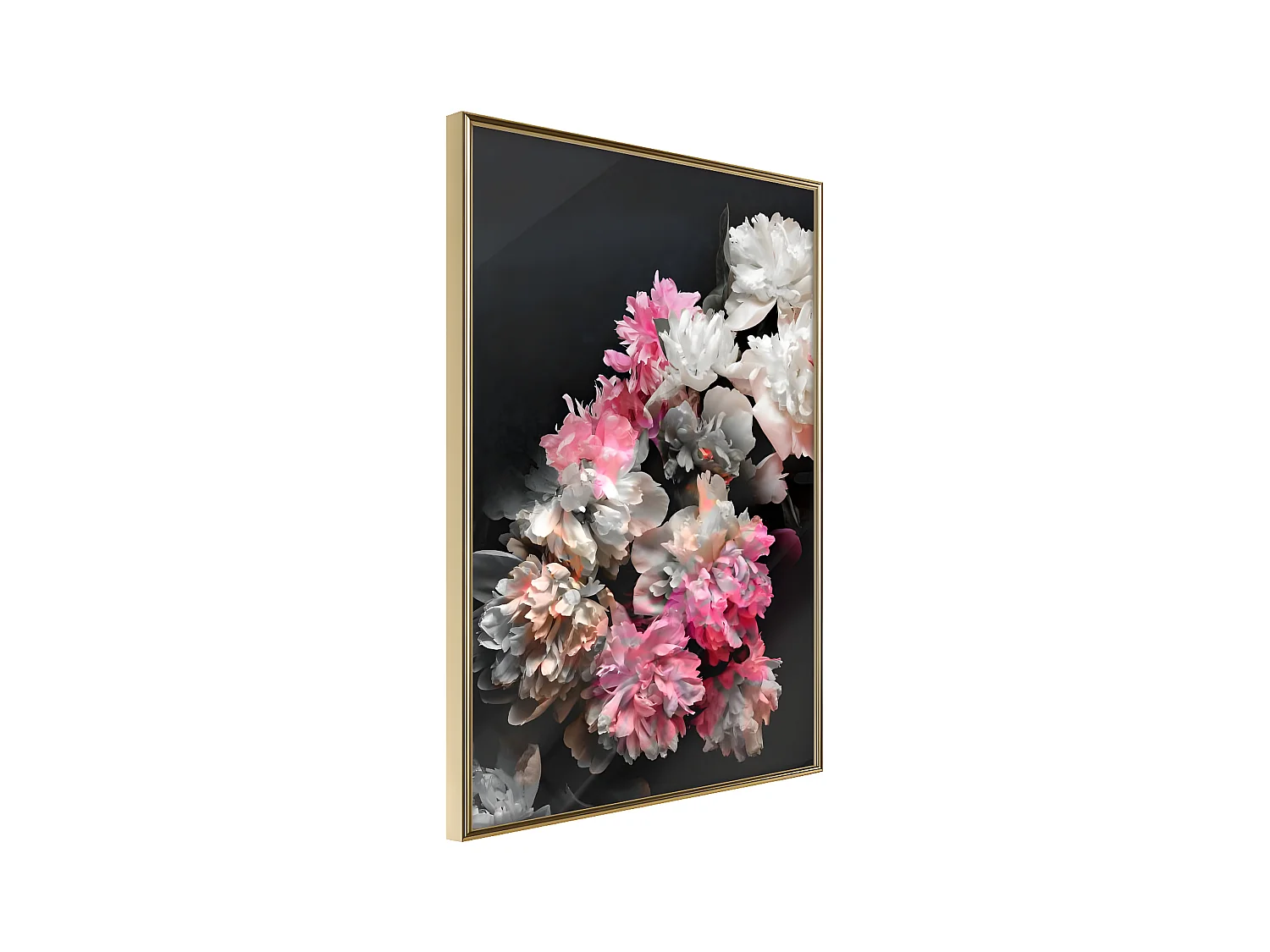 Affiche Murale Encadrée "Flower Poetry" 40 x 60 cm Or