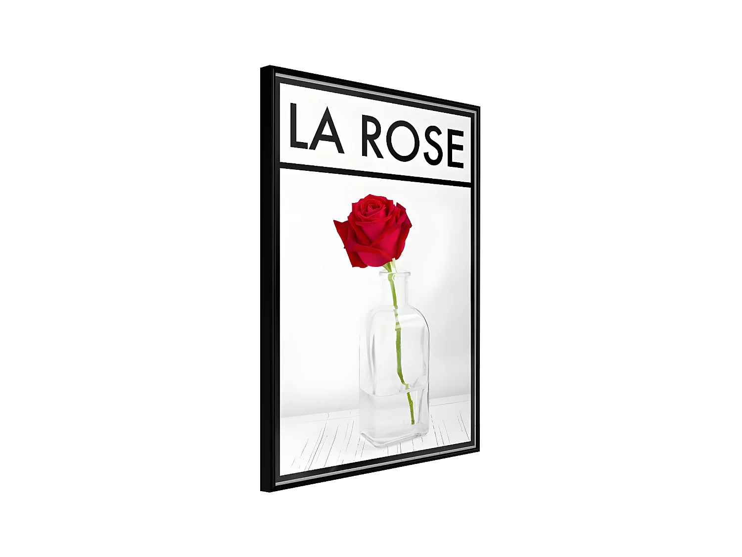 Affiche Murale Encadrée "Rose in the Vase" 30 x 42 cm Noir