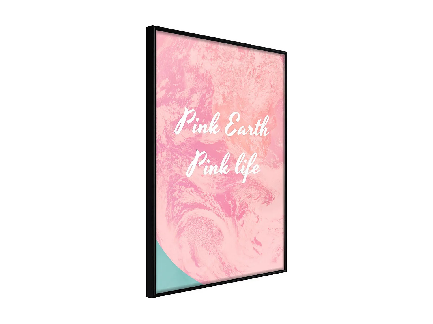 Affiche Murale Encadrée "Pink Life" 21 x 30 cm Noir