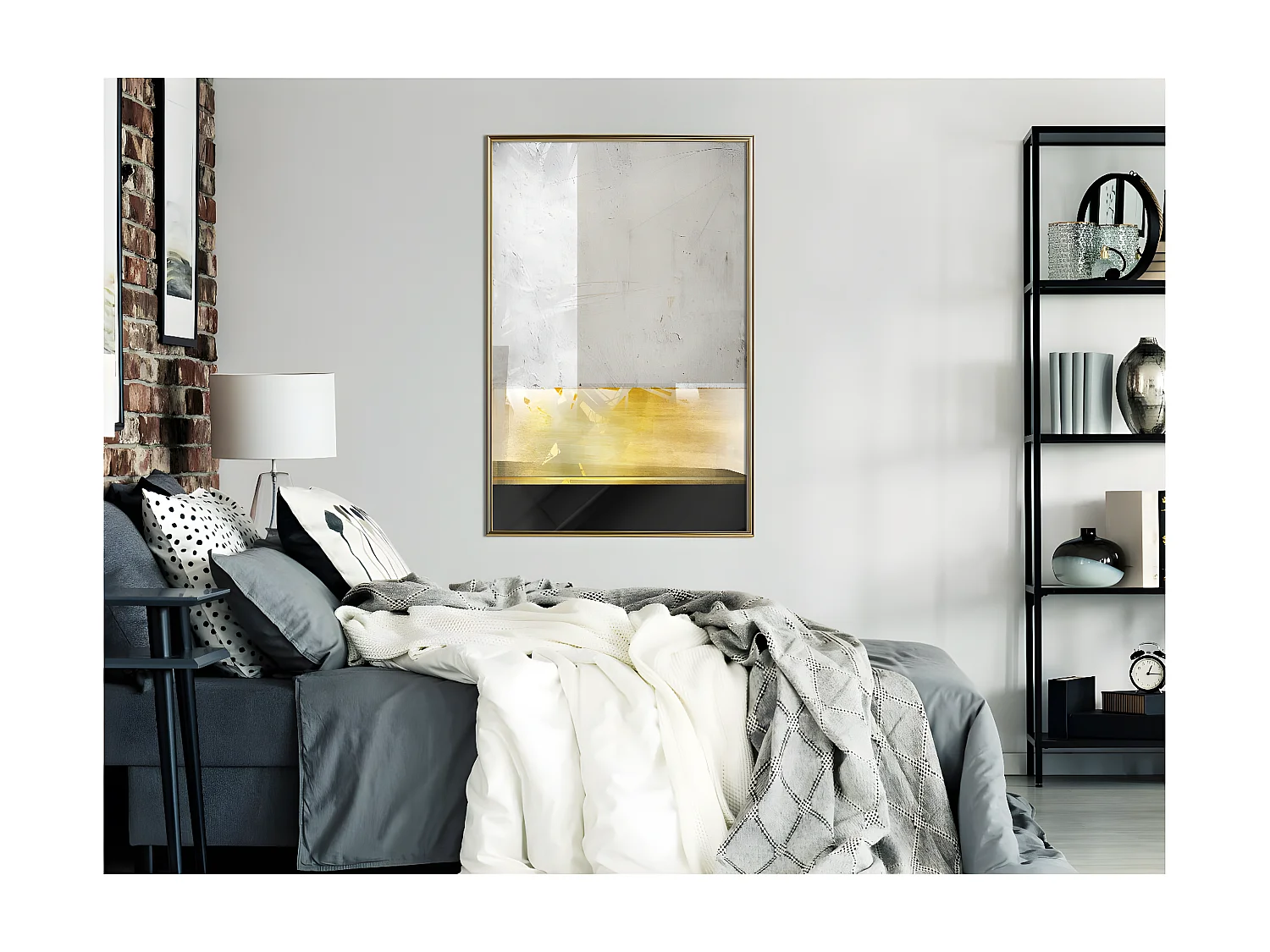 Affiche Murale Encadrée "Concrete Art" 40 x 60 cm Or