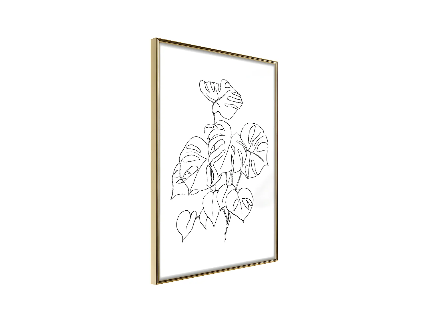 Affiche Murale Encadrée "Bouquet of Leaves" 21 x 30 cm Or