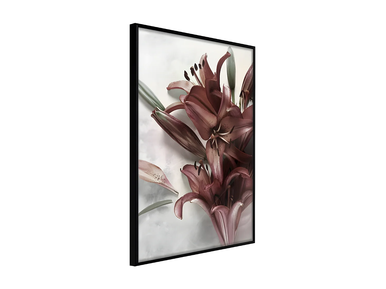 Affiche Murale Encadrée "Burgundy Solace" 40 x 60 cm Noir