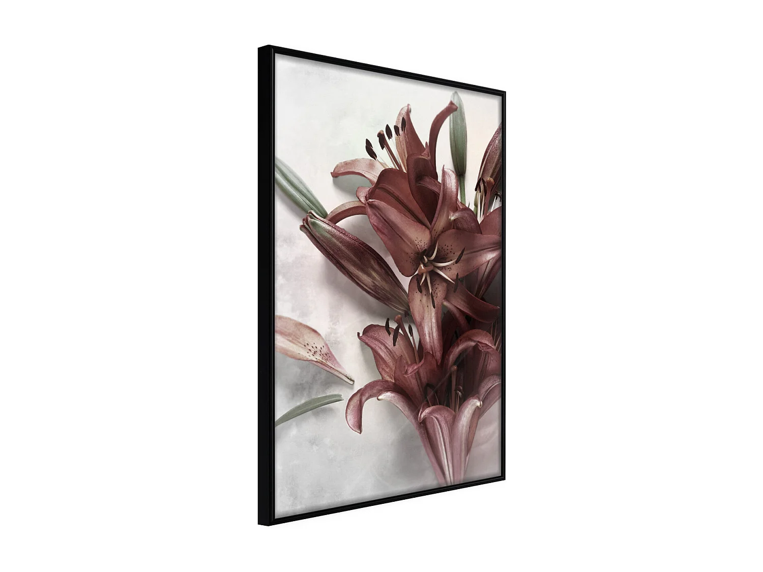 Affiche Murale Encadrée "Burgundy Solace" 40 x 60 cm Noir