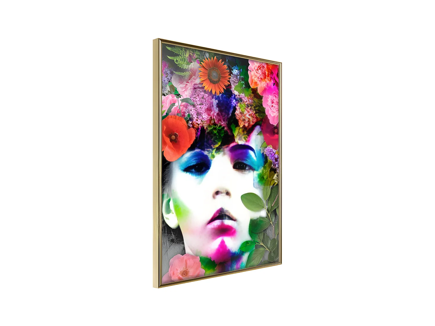 Affiche Murale Encadrée "Flower Coronet" 21 x 30 cm Or