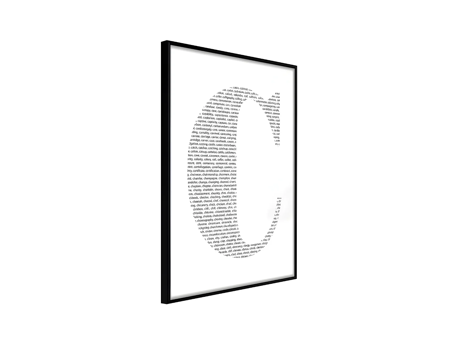 Affiche Murale Encadrée "Capital C" 30 x 42 cm Noir
