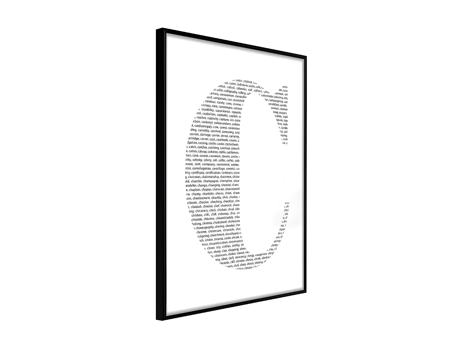 Affiche Murale Encadrée "Capital C" 30 x 42 cm Noir