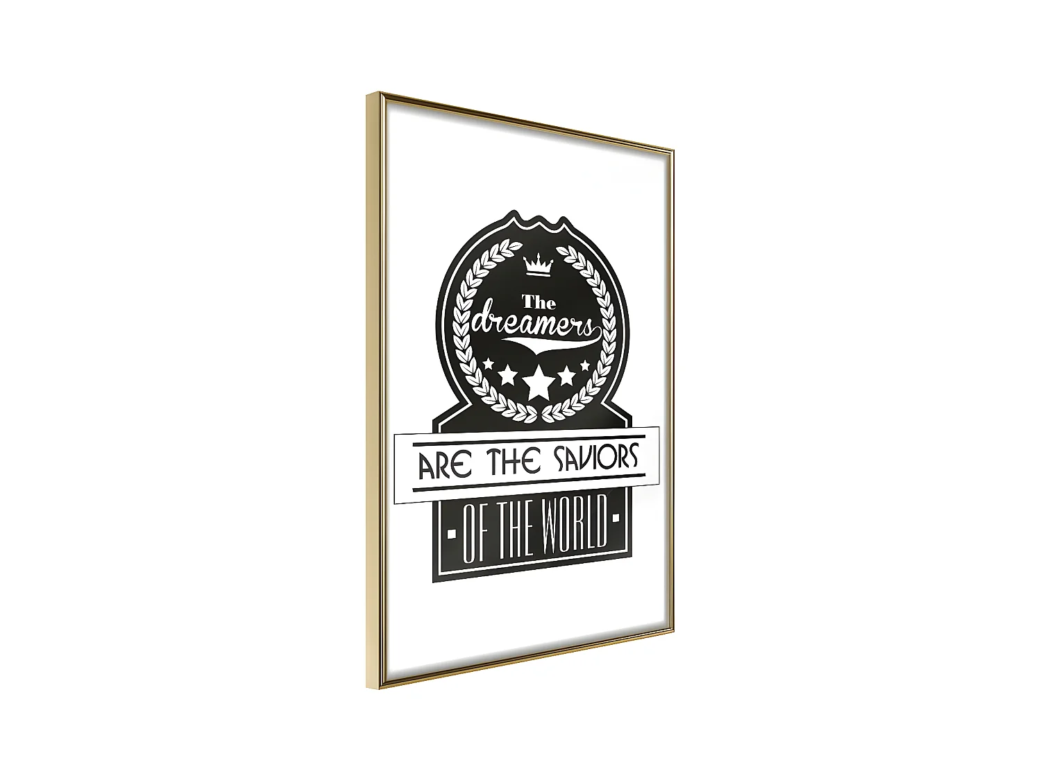 Affiche Murale Encadrée "Dreamers " 21 x 30 cm Or