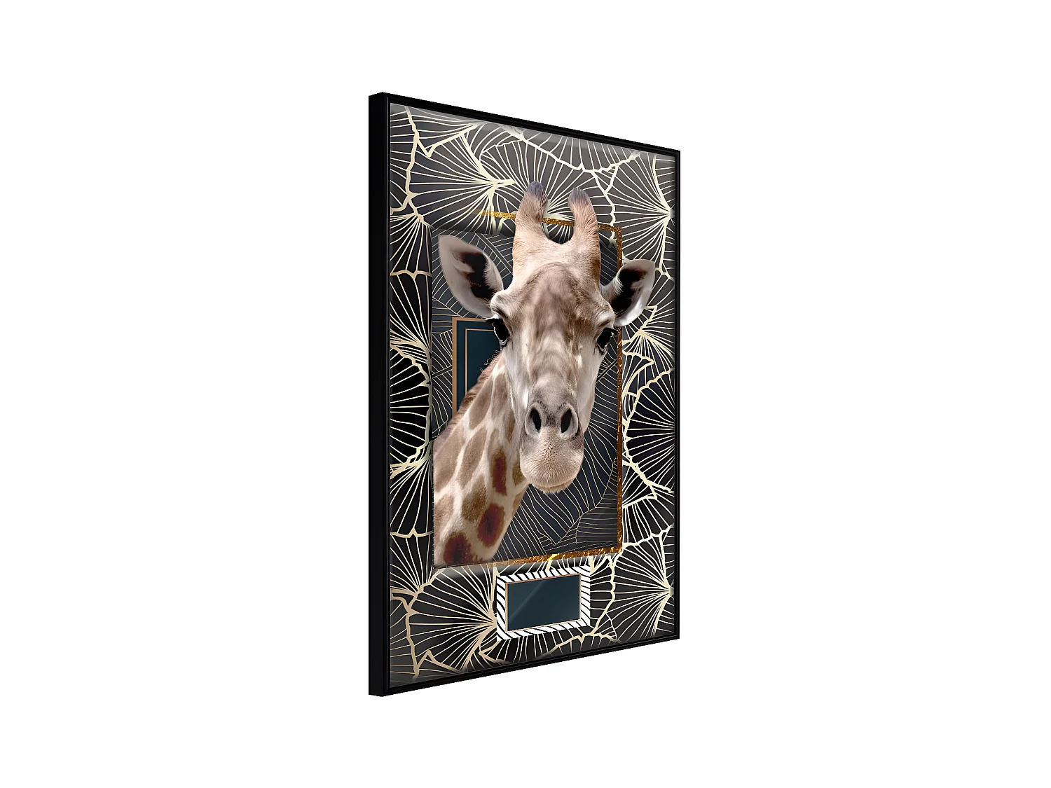 Affiche Murale Encadrée "Giraffe in the Frame" 40 x 60 cm Noir
