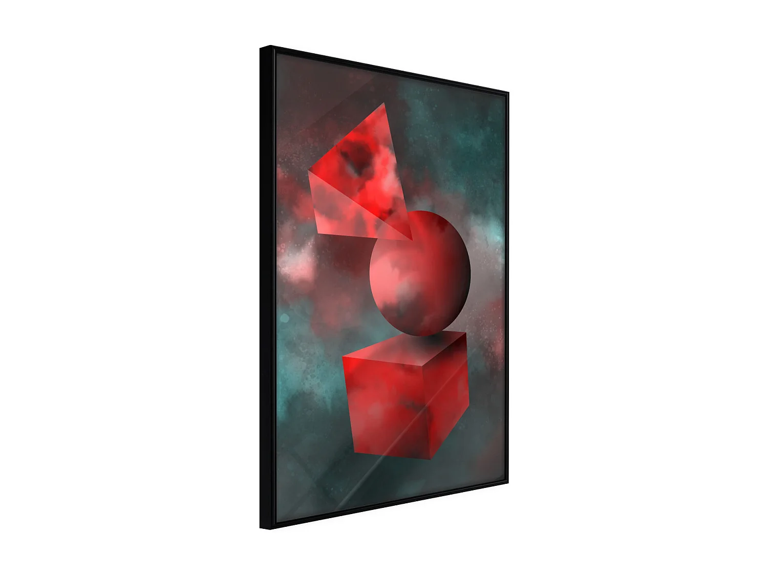 Affiche Murale Encadrée "Red Solid Figures" 40 x 60 cm Noir