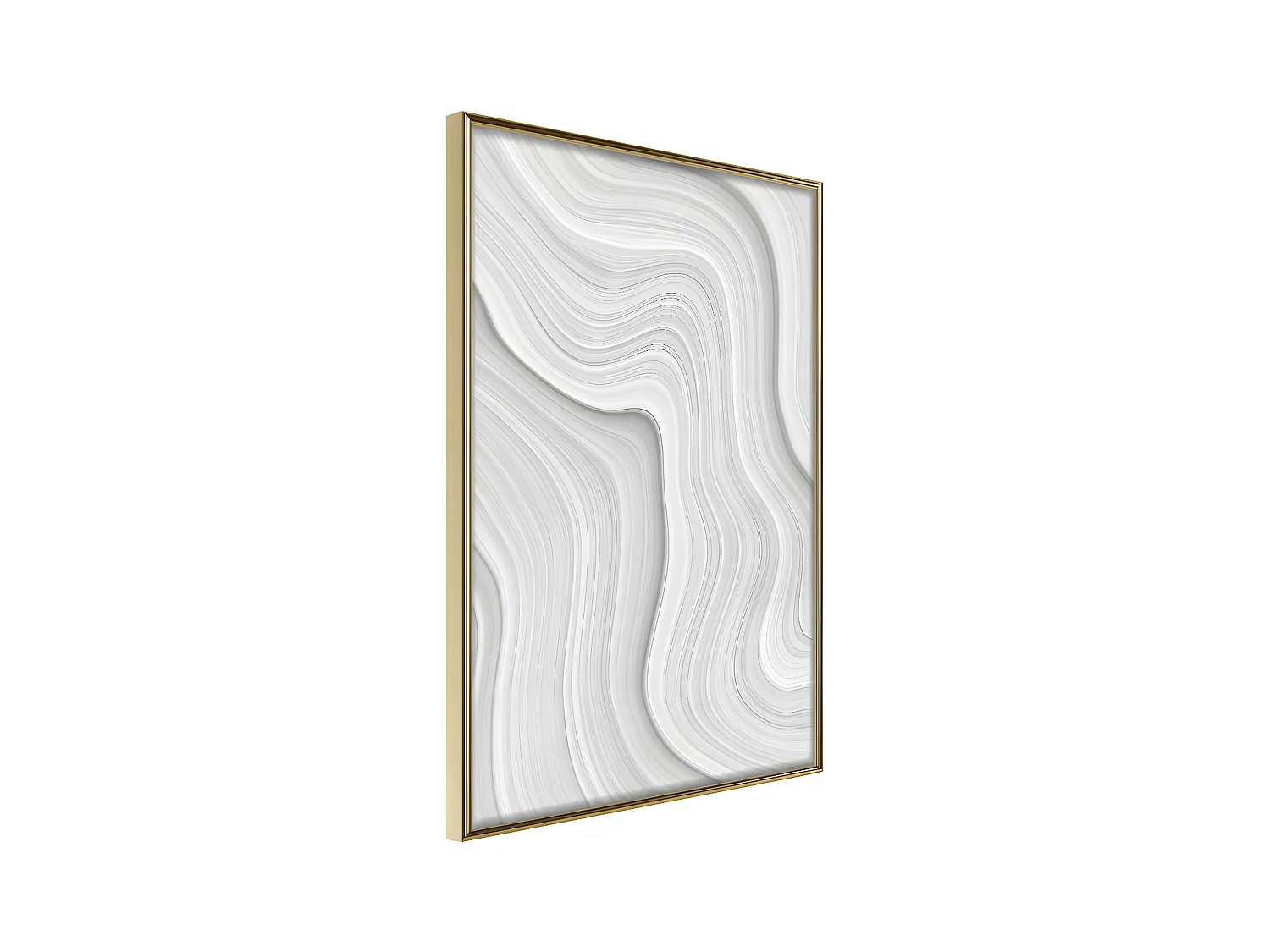 Affiche Murale Encadrée "Snow Contour Lines" 30 x 42 cm Or