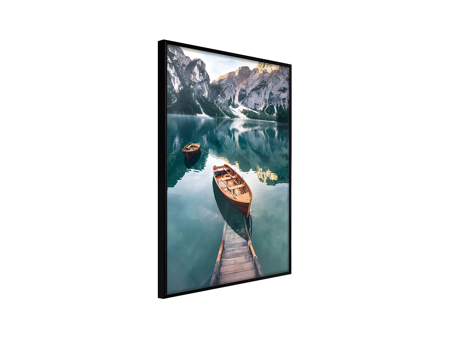 Affiche Murale Encadrée "Lake in a Mountain Valley" 40 x 60 cm Noir