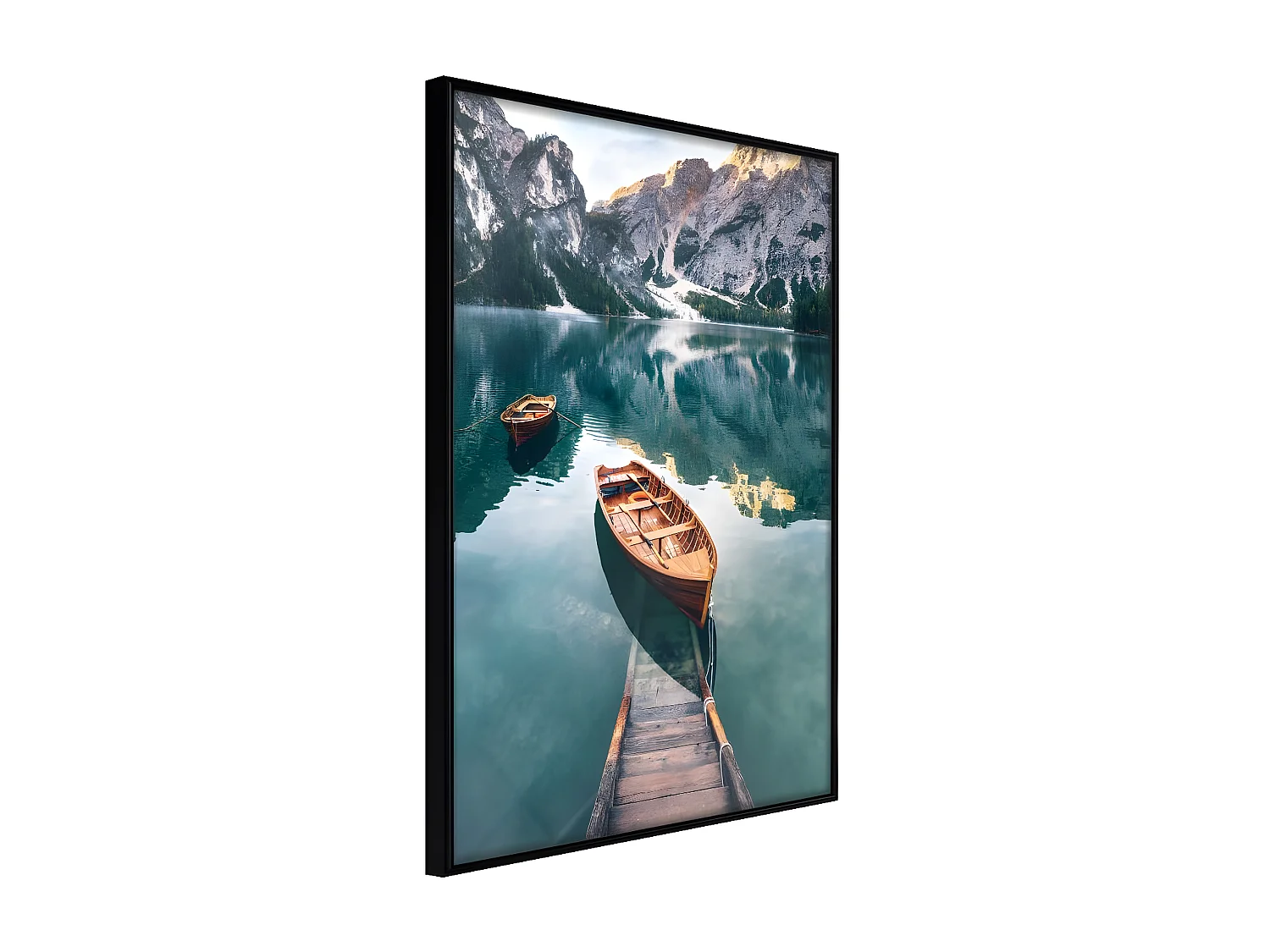 Affiche Murale Encadrée "Lake in a Mountain Valley" 40 x 60 cm Noir