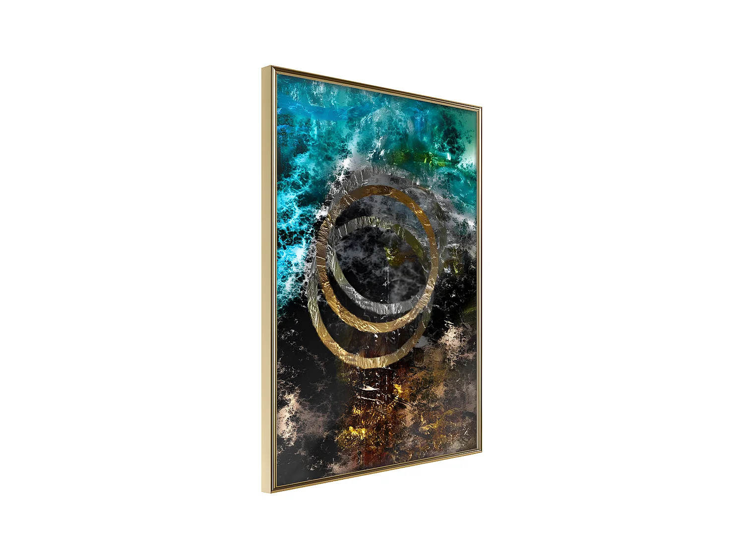 Affiche Murale Encadrée "Dark Matter II" 21 x 30 cm Or