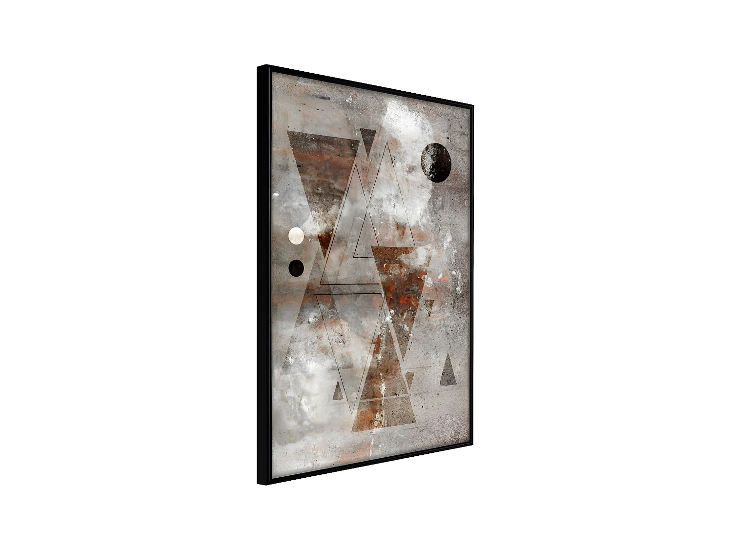 Affiche Murale Encadrée "Brick-Built Triangles" 30 x 42 cm Noir
