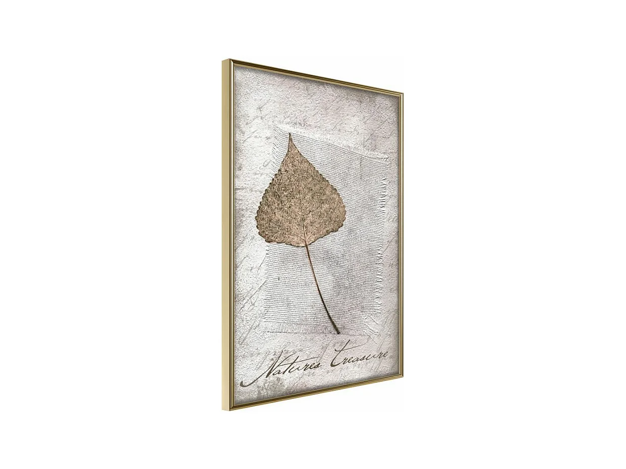 Affiche Murale Encadrée "Dried Leaf" 30 x 42 cm Or