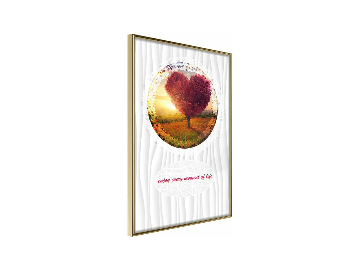 Affiche Murale Encadrée "Heart Tree II" 30 x 42 cm Or