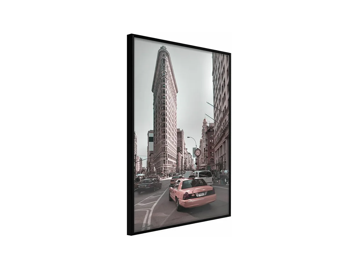 Affiche Murale Encadrée "Flatiron Building" 30 x 42 cm Noir