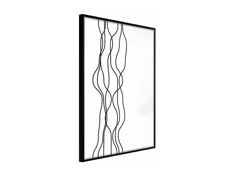 Affiche Murale Encadrée "Wavy Lines" 21 x 30 cm Noir