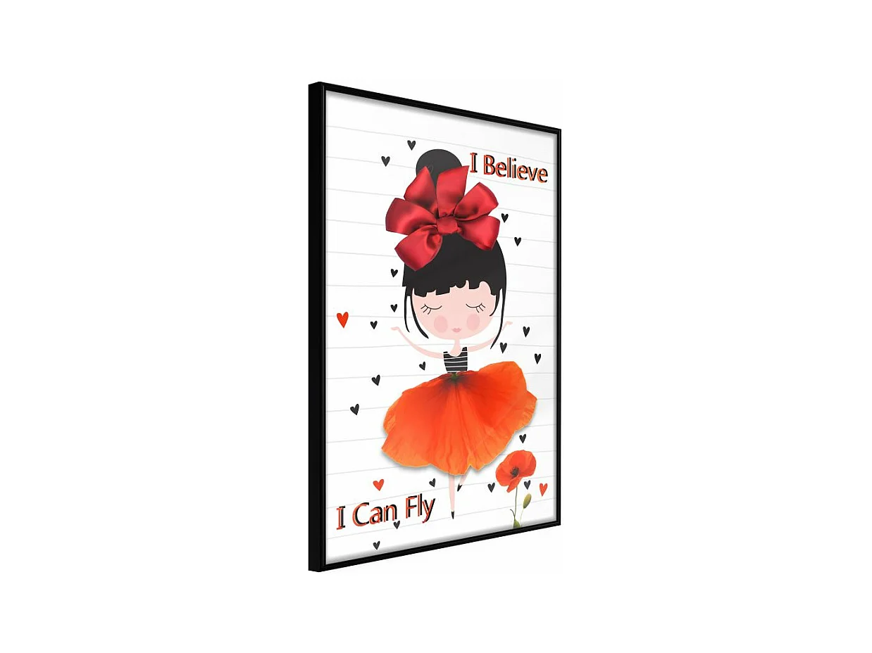 Affiche Murale Encadrée "Poppy Dancer" 40 x 60 cm Noir