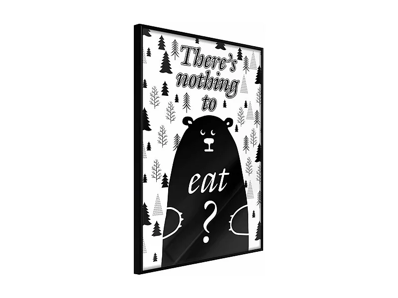 Affiche Murale Encadrée "Hungy Bear" 40 x 60 cm Noir