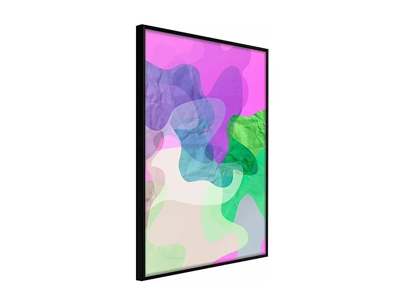 Affiche Murale Encadrée "Colourful Camouflage Pink" 30 x 42 cm Noir