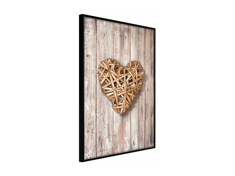 Affiche Murale Encadrée "Wicker Love" 40 x 60 cm Noir