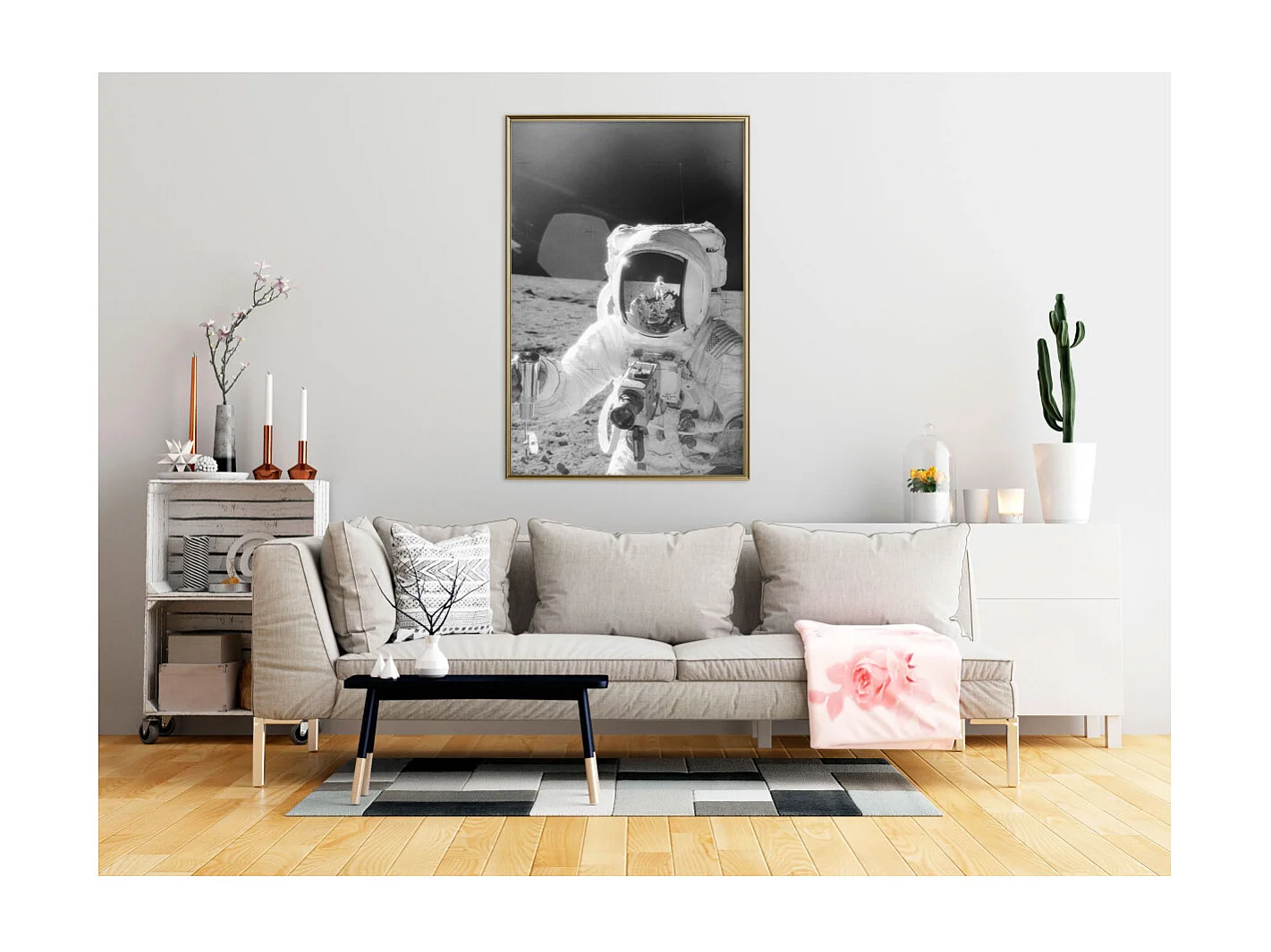 Affiche Murale Encadrée "Space Fun" 40 x 60 cm Or