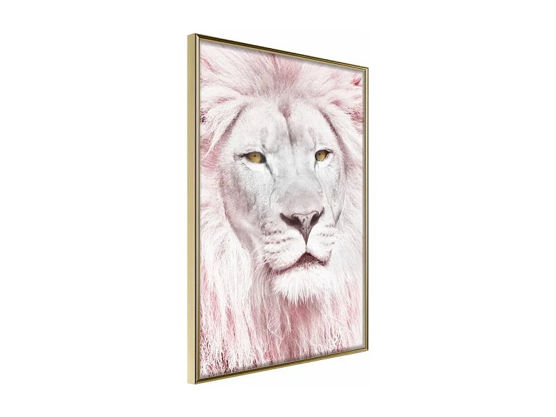 Affiche Murale Encadrée "Dreamy Lion" 40 x 60 cm Or