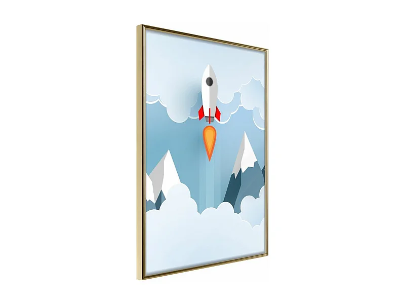 Affiche Murale Encadrée "Bye Bye Earth" 30 x 42 cm Or