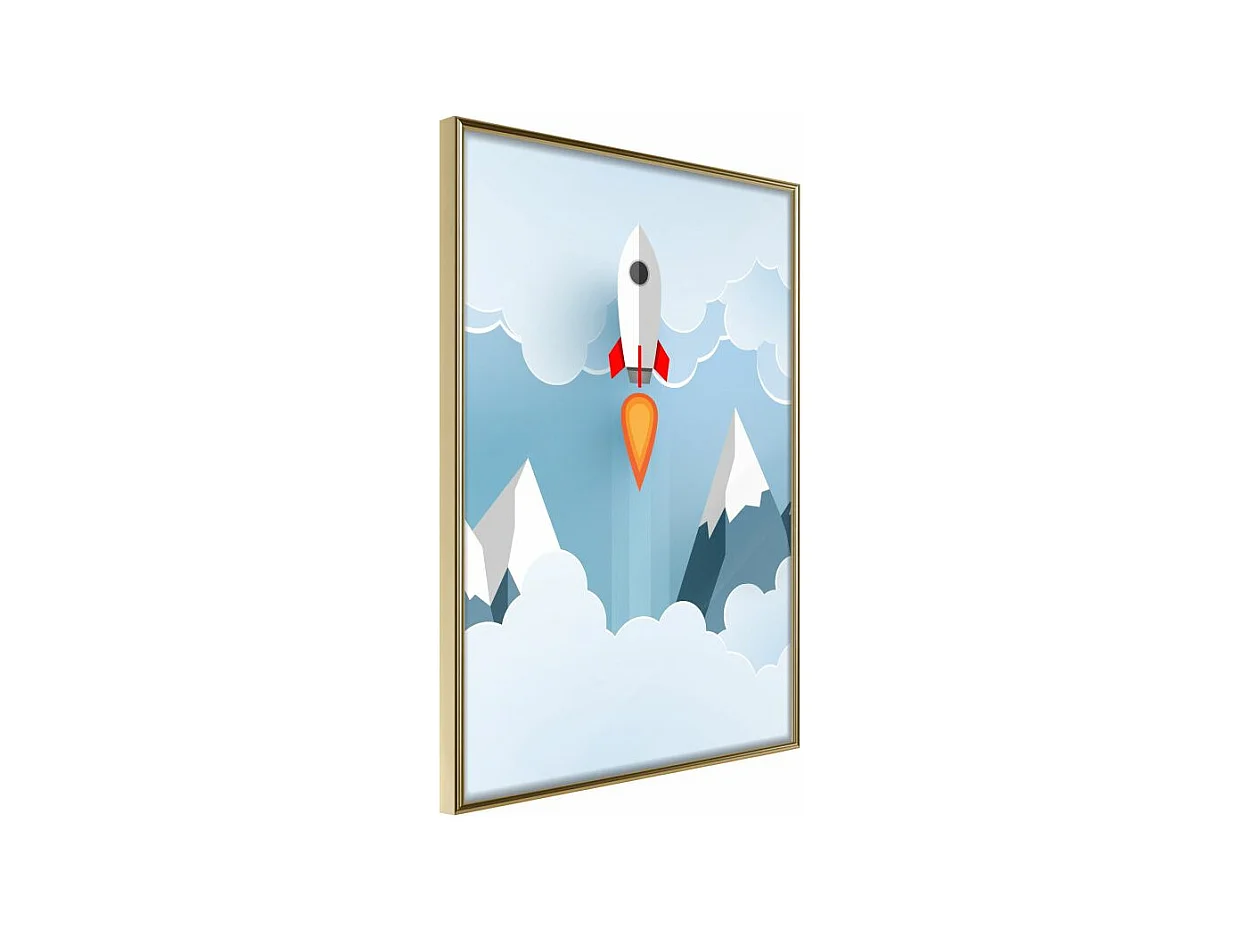Affiche Murale Encadrée "Bye Bye Earth" 30 x 42 cm Or