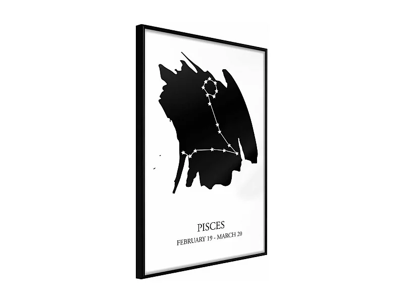 Affiche Murale Encadrée "Zodiac Pisces I" 30 x 42 cm Noir