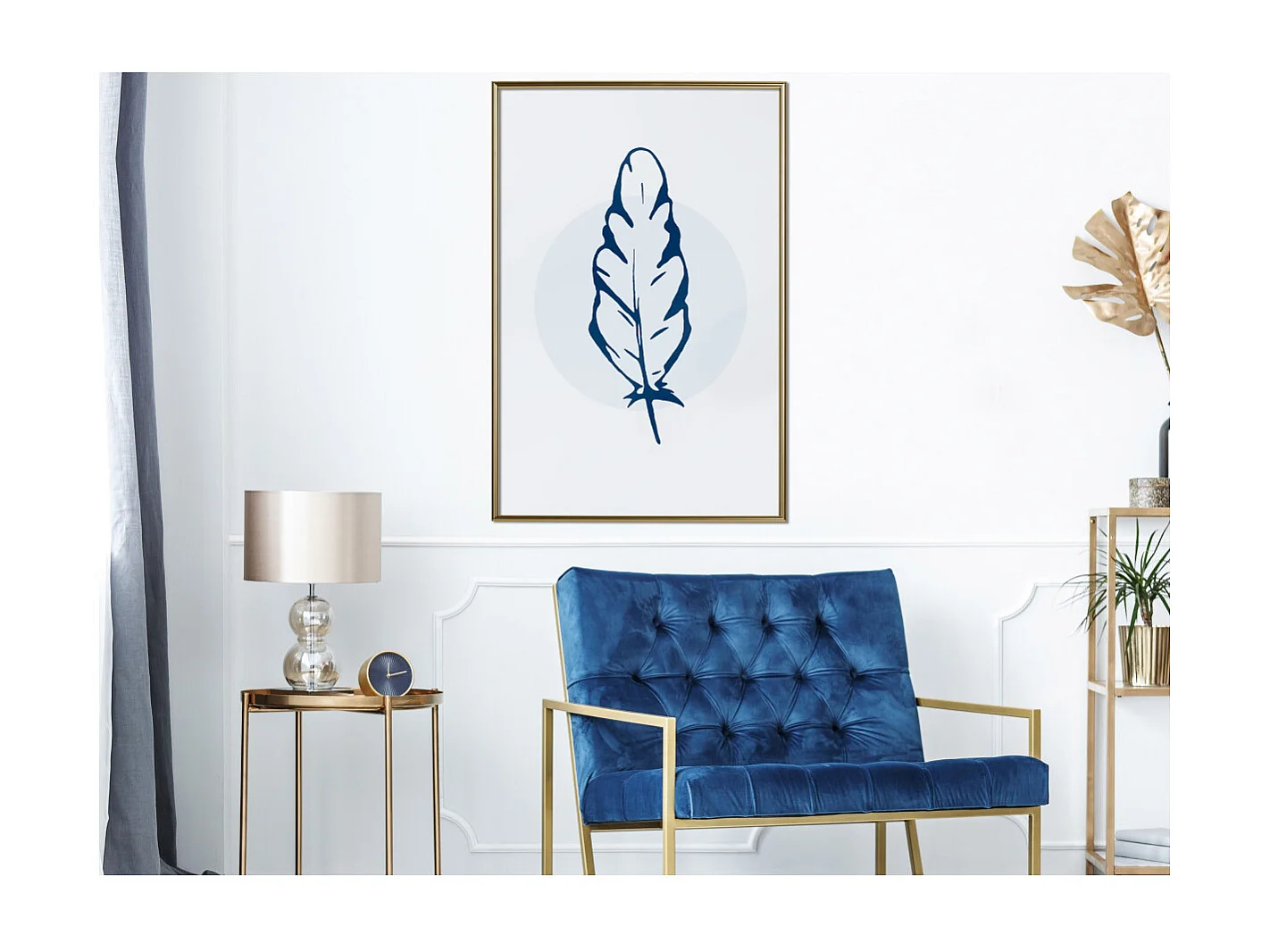 Affiche Murale Encadrée "Lightness II" 40 x 60 cm Or