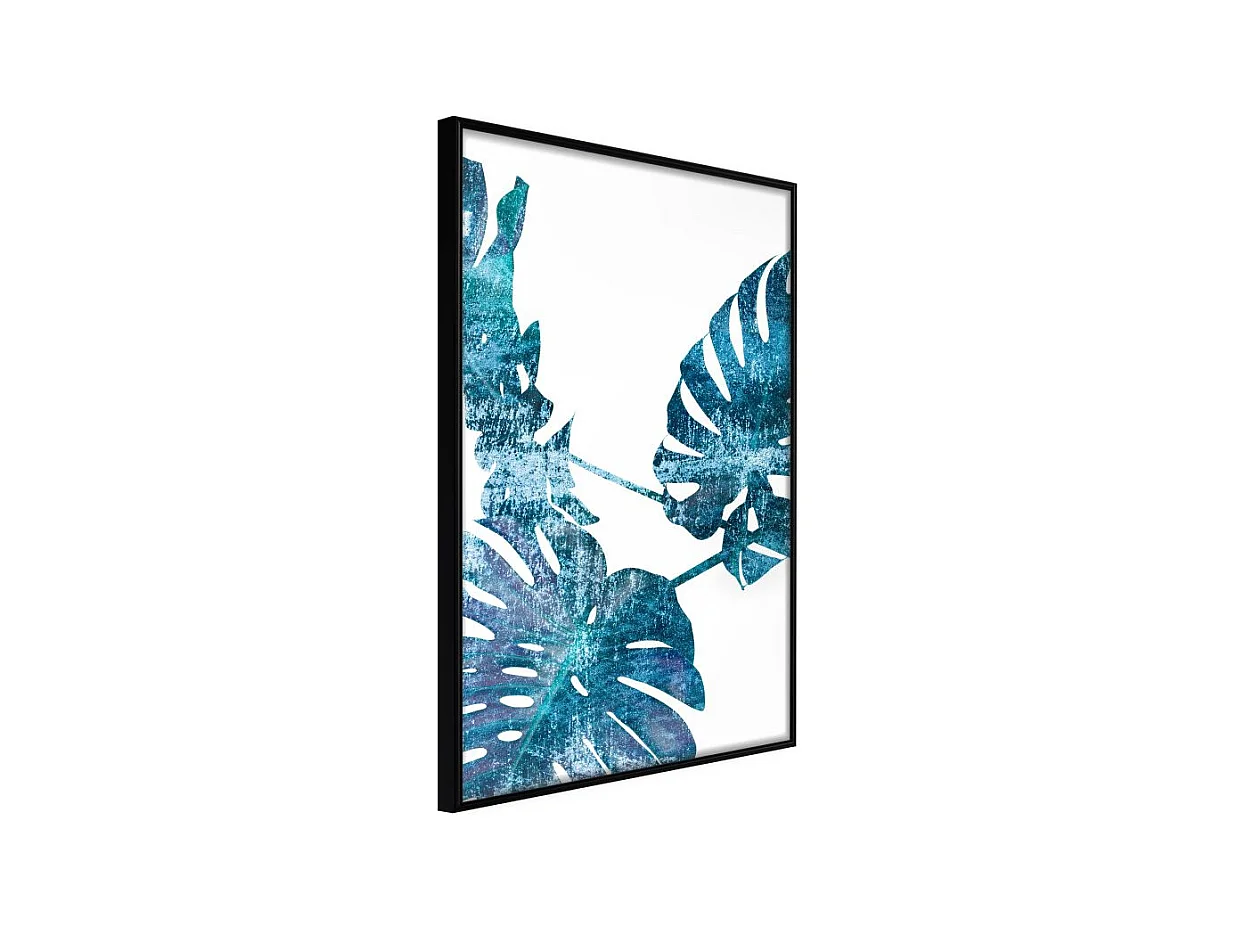 Affiche Murale Encadrée "Sapphire Monstera" 30 x 42 cm Noir